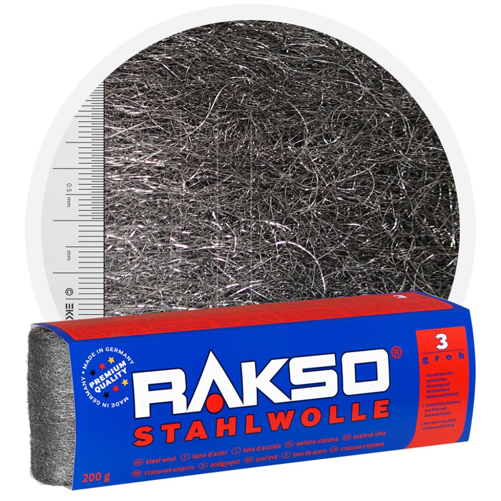 Stahlwolle Feinheitsgrad 02 mittel/grob 200 g