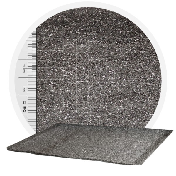 Edelstahlwolle 1.4113 kreuzvernadelt 1000 mm - 30 μm, ± 1200 gr/m2