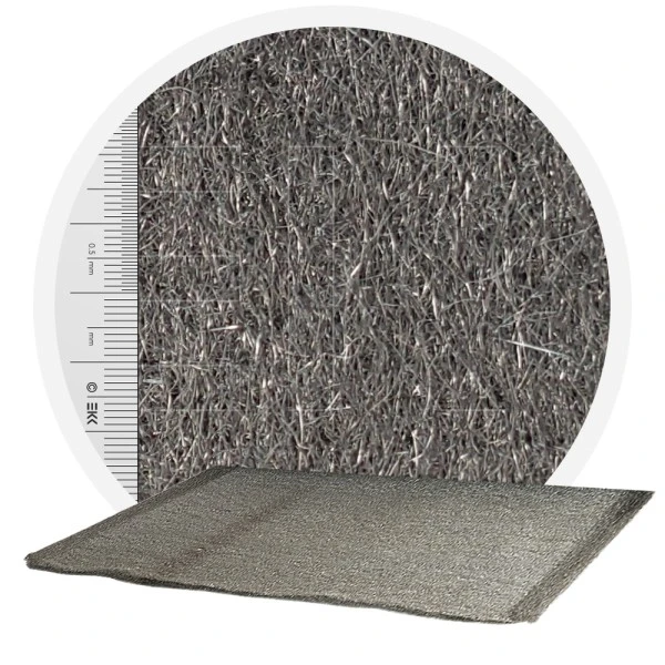 Edelstahlwolle 1.4113 kreuzvernadelt - 1000 mm, 70 μm, ± 1200 gr/m2 (pro Meter)